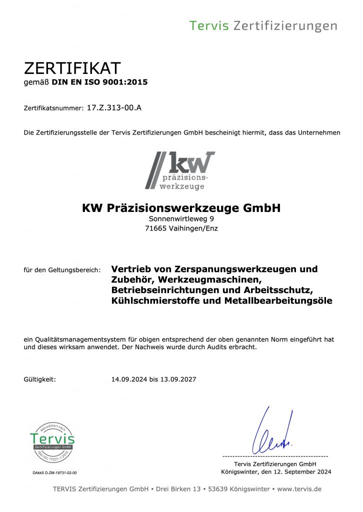 KW ISO Zertifizierung 9001-2025